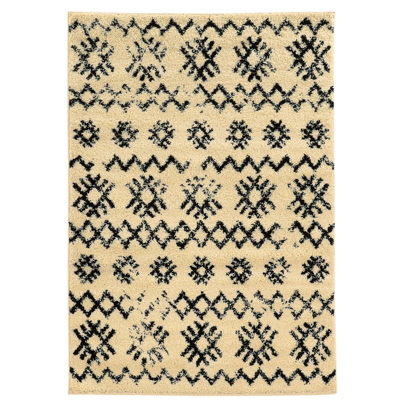 Bungalow Rose Brookstead Ivory/Black Geometric Area Rug & Reviews Wayfair